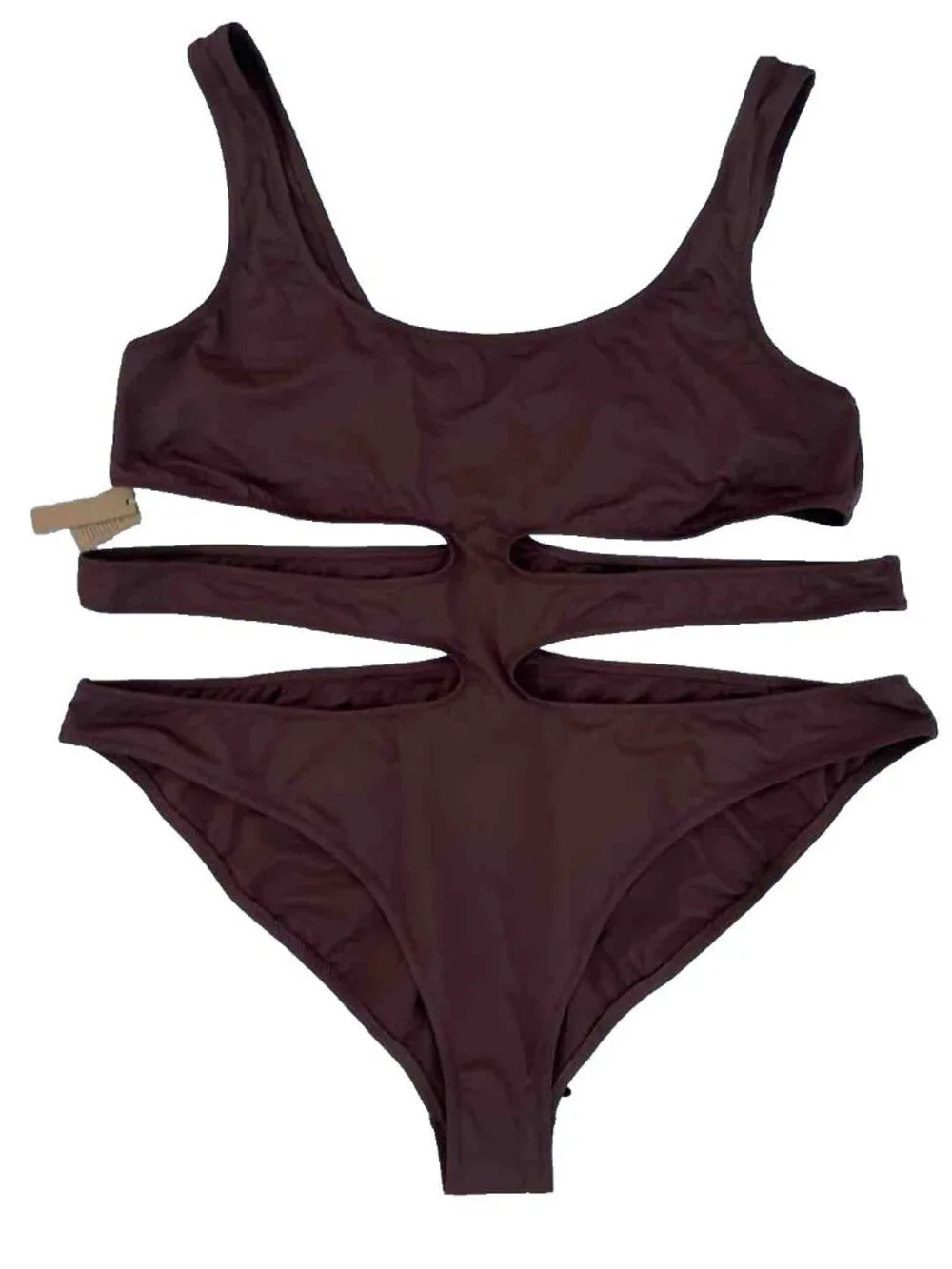 NWT SKIMS Swim Cocoa Cutout Monokini One Piece Swimsuit 4X